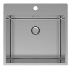 Pure.Sink Exclusivo Évier en inox 54x52cm Tapwing avec trou de robinet rayon 10mm PEX5040T-02
