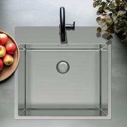 Pure.Sink Exclusivo Évier en inox 54x52cm Tapwing avec trou de robinet rayon 10mm PEX5040T-02