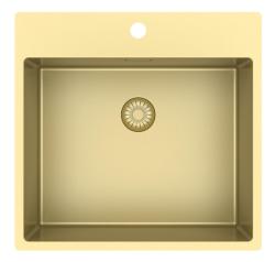 Pure.Sink Exclusivo Évier en or 54x52 cm Tapwing avec trou de robinet rayon 10mm PEX5040T-60