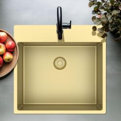 Pure.Sink Exclusivo Évier en or 54x52 cm Tapwing avec trou de robinet rayon 10mm PEX5040T-60