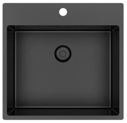 Pure.Sink Exclusivo Gun Metal évier 54x52 cm Tapwing avec trou de robinet 10mm radius PEX5040T-61