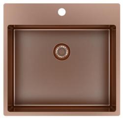 Pure.Sink Exclusivo Évier en cuivre 54x52 cm Tapwing avec trou pour robinet rayon 10mm PEX5040T-62