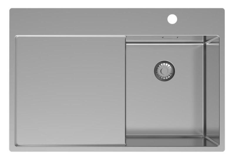 Pure.Sink Exclusivo RVS petit évier avec égouttoir 78x52 cm Tapwing à droite PEX3478RT-02