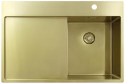 Pure.Sink Exclusivo Petit évier doré avec égouttoir 78x52 cm Tapwing à droite PEX3478RT-60
