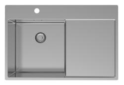 Pure.Sink Exclusivo Évier en inox avec égouttoir 78x52 cm Tapwing à gauche PEX4078LT-02