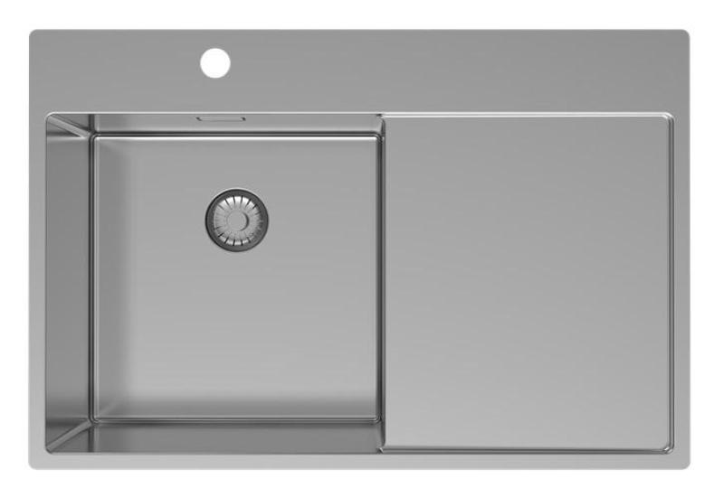 Pure.Sink Exclusivo Évier en inox avec égouttoir 78x52 cm Tapwing à gauche PEX4078LT-02