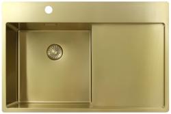 Pure.Sink Exclusivo Évier doré avec égouttoir 78x52 cm Tapwing à gauche PEX4078LT-60