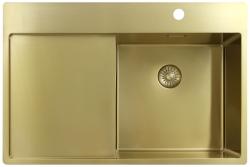 Pure.Sink Exclusivo Évier doré avec égouttoir 78x52 cm Tapwing à droite PEX4078RT-60