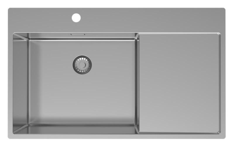 Pure.Sink Exclusivo Évier en inox avec égouttoir 86x52 cm Tapwing à gauche PEX5086LT-02