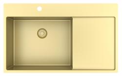 Pure.Sink Exclusivo Évier doré avec égouttoir 86x52 cm Tapwing à gauche PEX5086LT-60