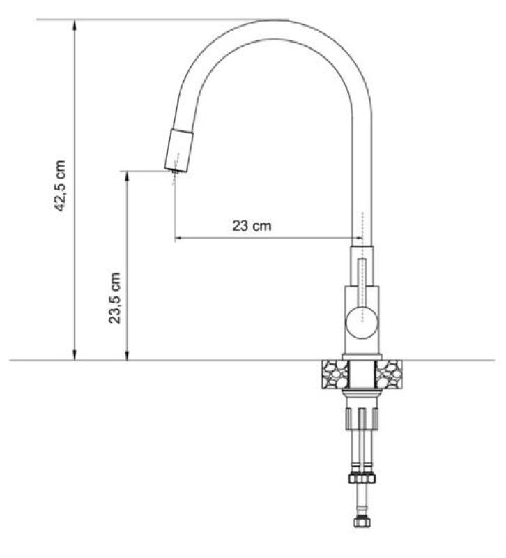 Quadri Selene Robinet de cuisine noir 3 voies avec bec flexible et raccord supplémentaire pour eau filtrée 1208971406