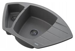 Graniteland Monte Évier d'angle en granit gris à poser 901x538mm avec bouchon en inox 1208971416