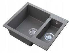 Graniteland Adda Granit Gris 1.5 Évier encastrable 600x495mm 1208971456