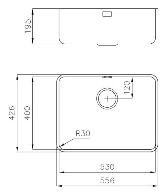Foster Sous Évier Inox 53 x 40 cm Sous-structure 1208971523
