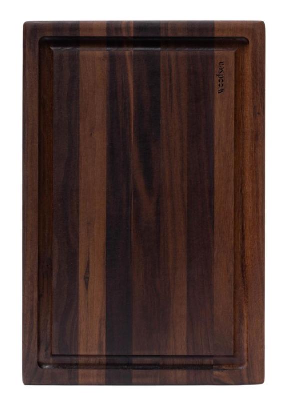 Planche à découper en bois de noyer Woodsea Butcher Groove L avec rainure à jus 60x45 cm 1208971536