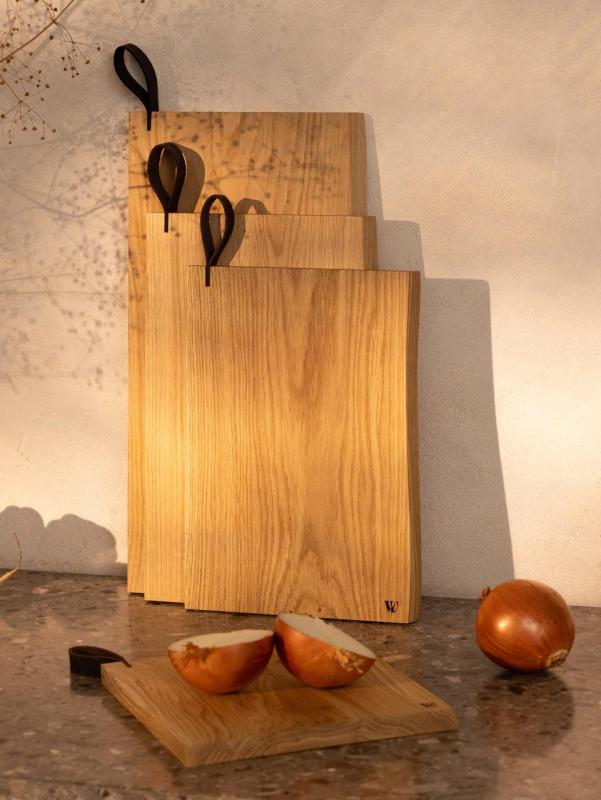 Woodsea Chop-Chop Oak M - Planche à découper en chêne 35x24cm avec poignée en cuir 1208971540