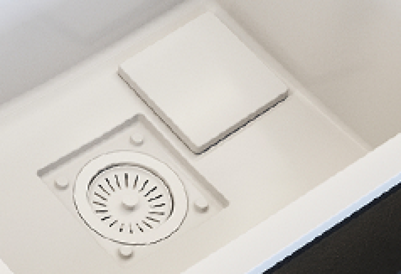 Graniteland Seta Évier en Granit Blanc à Poser 80x50 cm 1208971618