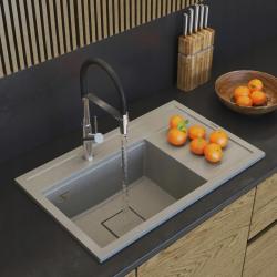 Graniteland Seta Évier en granit beige sable encastré 80x50 cm1208971620