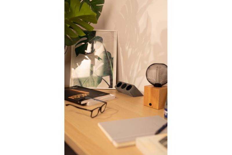 Prise pour meuble SOFITO, 2xSHUKO, USB A+C, câble 1,5 m, gris flocage