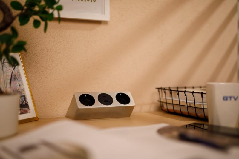 Prise de meuble SOFITO, 2xSHUKO, USB A+C, câble 1,5 m, inox