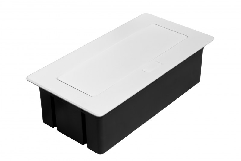 Prise de meuble MULTISOFT, 2xSHUKO, USB A+C, RJ45, HDMI, câble 1,5 m, blanc