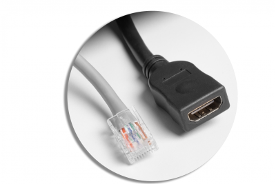 Prise de meuble MULTISOFT, 2xSHUKO, USB A+C, RJ45, câble HDMI 1,5 m, noir