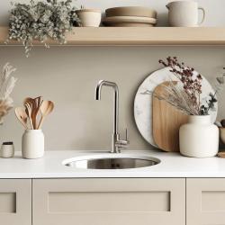 Pure.Sink Rondo Évier rond en acier inoxydable, encastré à fleur, sous plan et en applique, 37 cm RD375-SS