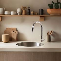 Pure.Sink Rondo Acier Inoxydable Évier Rond à encastrer, sous-plan et à poser 38 cm PRN38-02