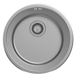 Pure.Sink Rondo Acier Inoxydable Évier Rond à encastrer, sous-plan et à poser 38 cm PRN38-02