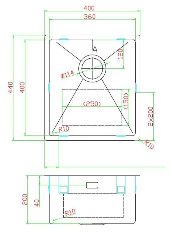 Pure.Sink Luxion Évier couleur bronze 36 x 40 cm, à encastrer sous plan, à encastrer à fleur de plan ou à poser PLX3640-61