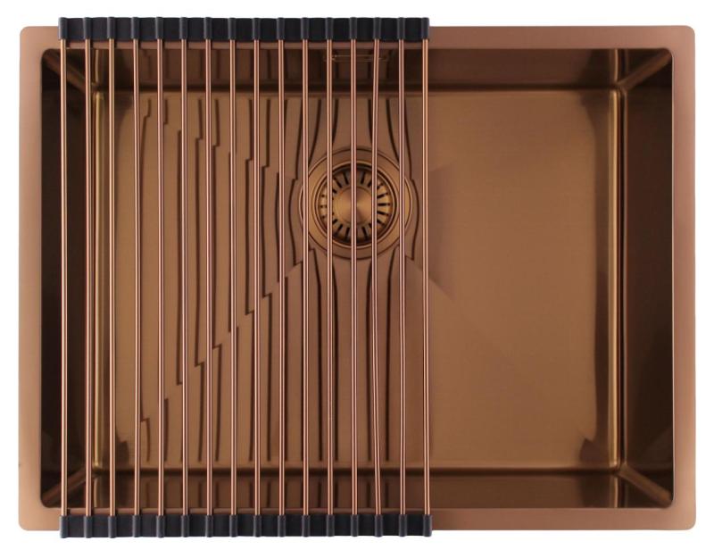 Pure.Sink Luxion Évier en cuivre 55 x 40 cm, encastrable, à encastrer à fleur ou en saillie PLX5540-62