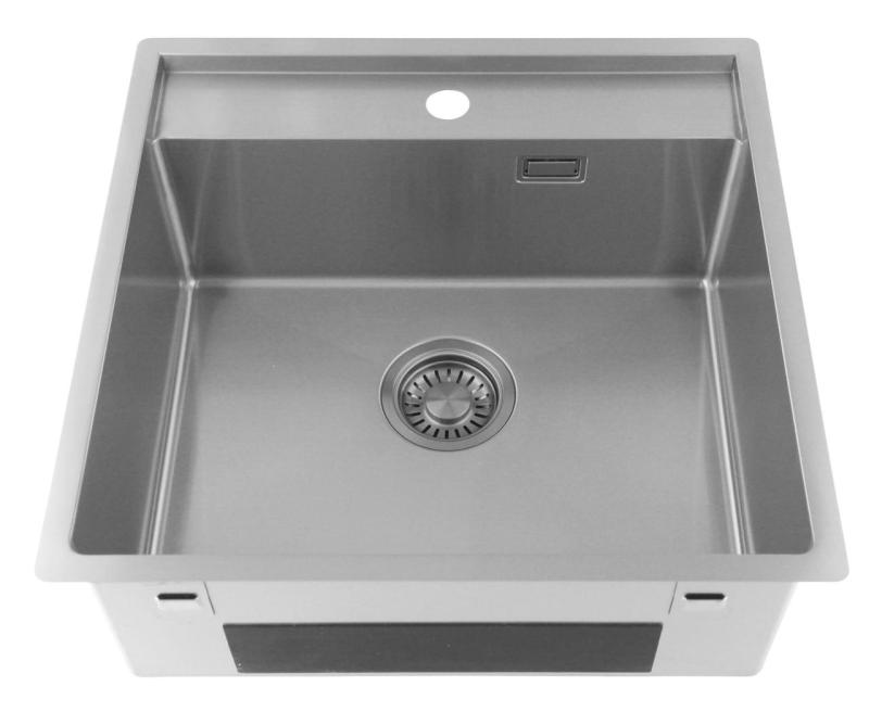 Pure.Sink Luxion Évier en acier inoxydable 51 x 50 cm Tapwing avec banc à trou pour robinet PLX5150T-02