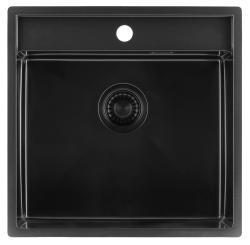 Pure.Sink Luxion Évier noir PVD 51 x 50 cm Tapwing avec banc à trou pour robinet PLX5150T-63