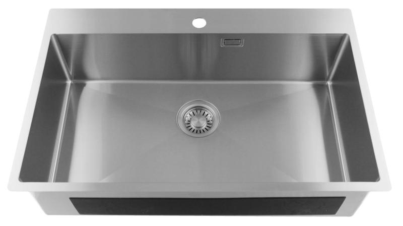 Pure.Sink Luxion Grand évier en acier inoxydable 78 x 50 cm Tapwing avec support pour robinet PLX7850T-02