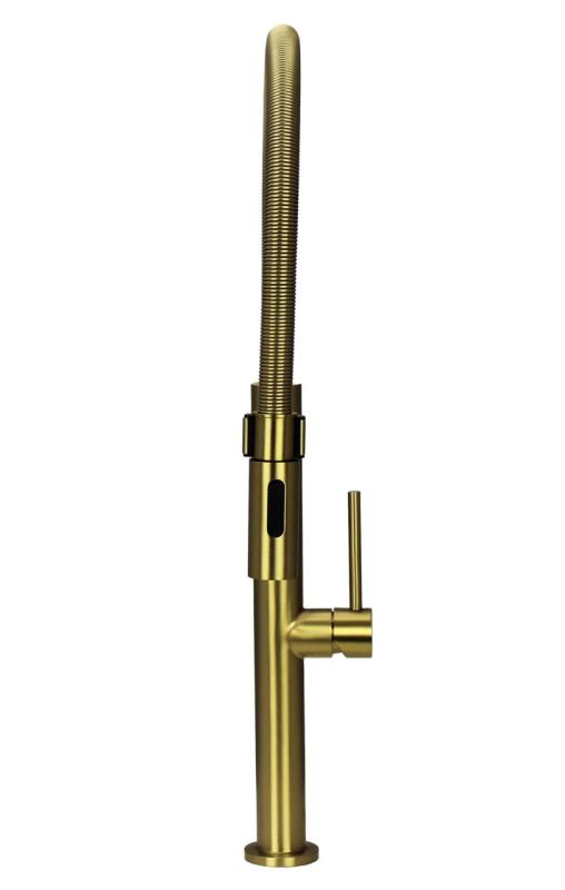 Pure.Sink Luxion Robinet de cuisine doré Profi avec bec flexible et 2 types de jet PLXFLEX-60