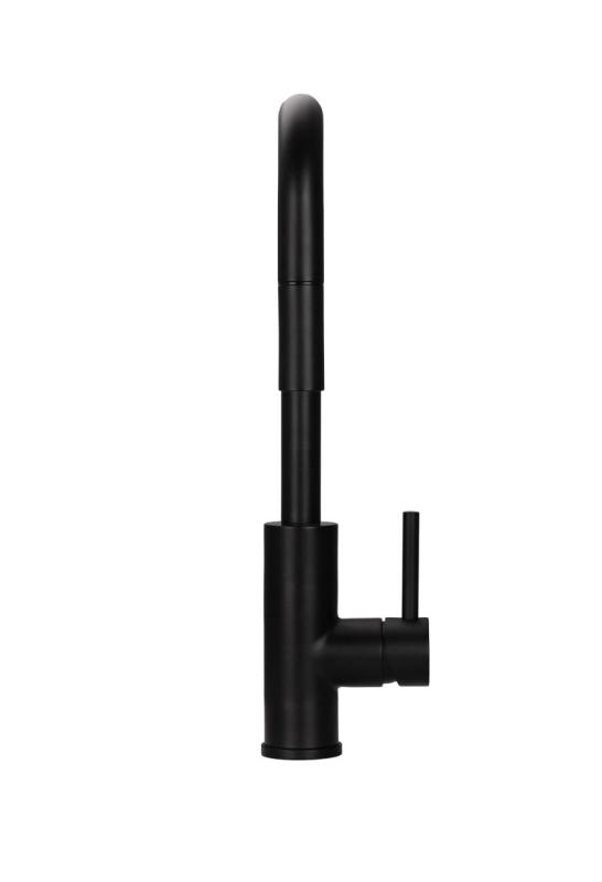 Pure.Sink Luxion Robinet de cuisine noir mat carré avec bec extractible PLXSQUA-10