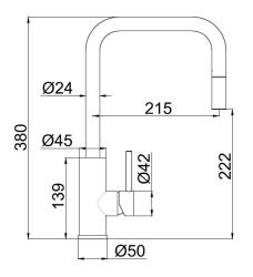 Pure.Sink Luxion Robinet de cuisine doré carré avec bec extractible PLXSQUA-60