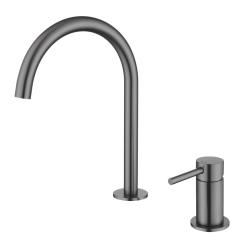 Pure.Sink Luxion Robinet de cuisine à 2 trous en bronze avec bec rond PLX2HR-61