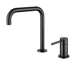 Pure.Sink Luxion Robinet de cuisine 2 trous noir mat avec bec en U PLX2HU-10
