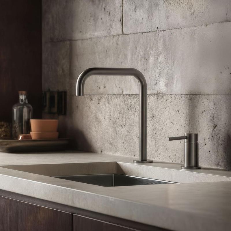 Pure.Sink Luxion Robinet de cuisine à 2 trous en bronze avec bec en U PLX2HU-61