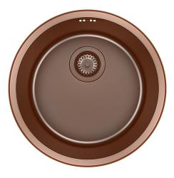 Pure.Sink Rondo Cuivre Évier rond à encastrement à fleur, sous-comptoir et montage en surface 38 cm PRN38-62