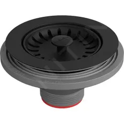 Franke Bouchon d'évacuation Semi Intégral, Fragranite, couleur Noir Mat, logo Franke 112.0668.276