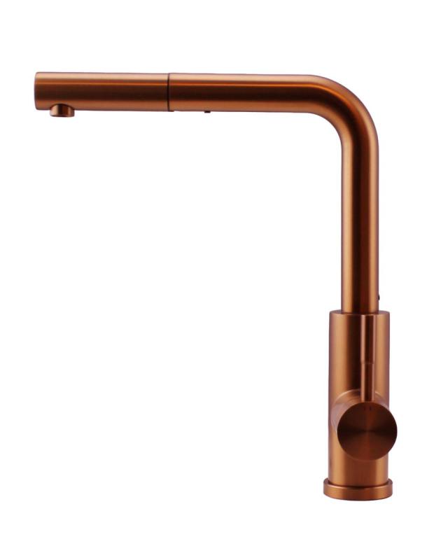 Pure.Sink Elite Steel Spark-S kitchen faucet PVD copper with pull-out spout PS8041-62