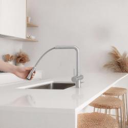 Pure.Sink Elite Steel Clear-S PVD brossé or 3 voies Robinet de cuisine avec Bec Retractable et Eau Filtrée PS8120-60