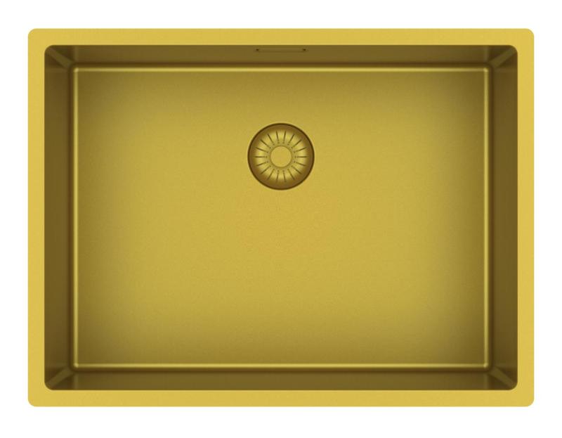Pure.Sink Exclusivo Évier doré 55 x 40 cm, rayon de 10 mm, encastrable, à fleur et en saillie PEX5540-60
