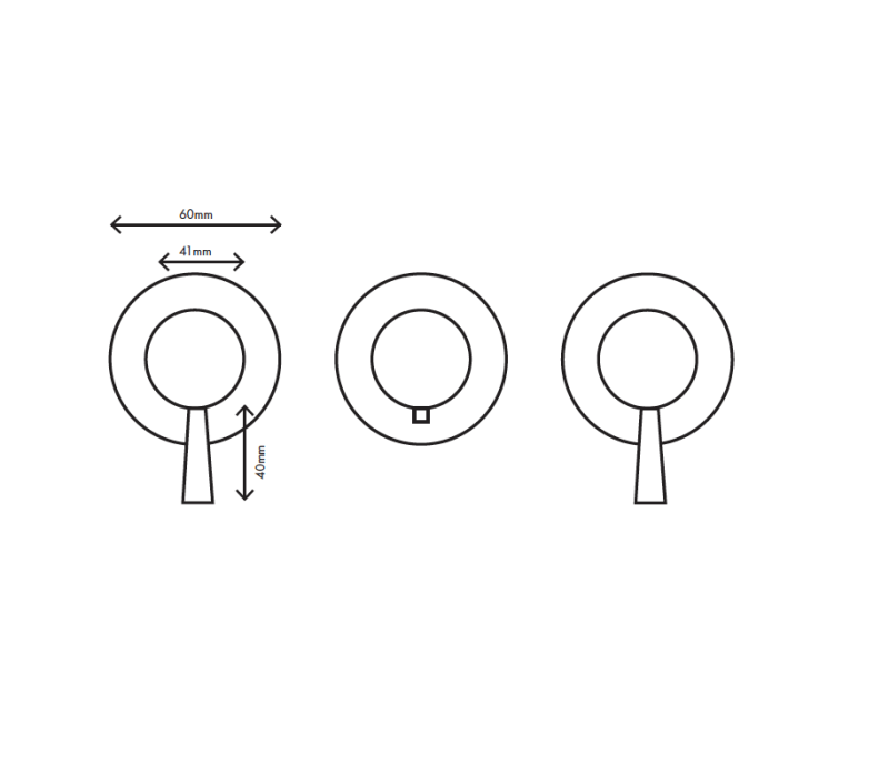 MURO TUA Mitigeur thermostatique encastré pour douche avec 2 robinets d'arrêt chromés M1.B34T.R.CR