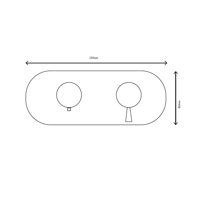 MURO TUA Mitigeur thermostatique encastré pour douche avec 2 sorties chrome M1.B32T.S.CR