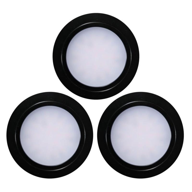 Indux Luma Petit spot LED encastrable pour cuisine, lot de 3 spots avec driver LED, noir 1208972324