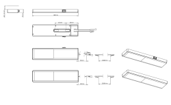Indux Nivo Kit LED pour cuisine 3x3 W avec interrupteur central, aspect aluminium 1208972334
