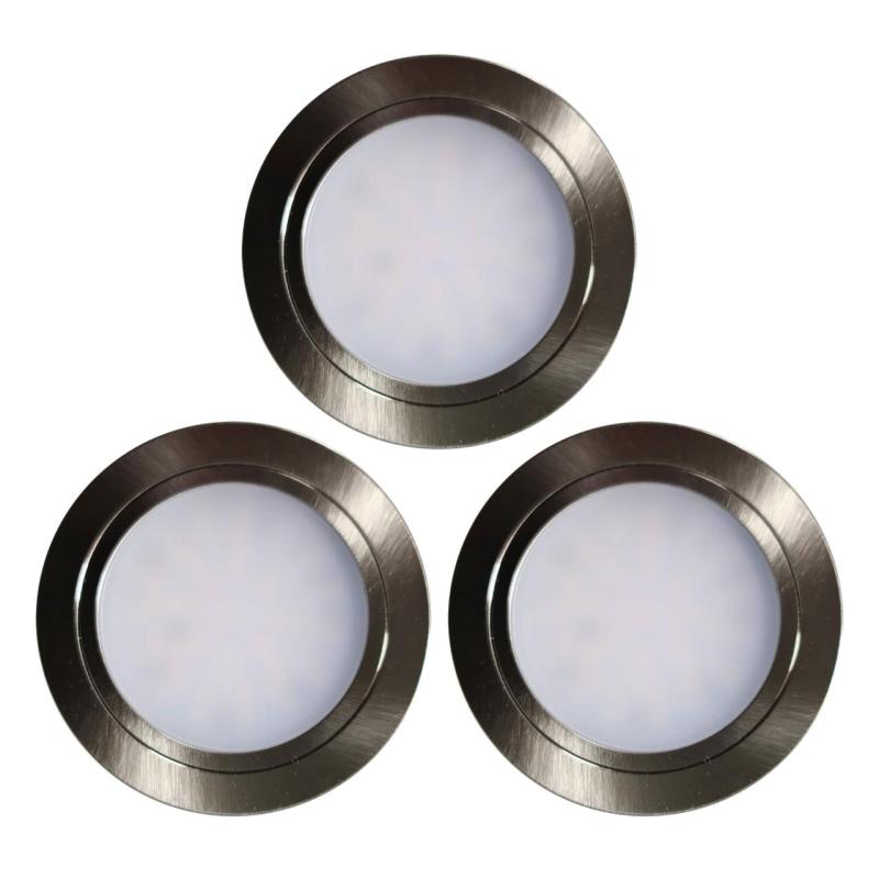 Indux Luma Kit de cuisine encastrable Multi Tone LED Set 3 spots aspect inox 1208972401